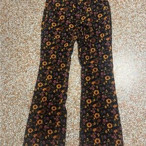 Wrangler Floral Boot Cut Pants - Black and Yellow